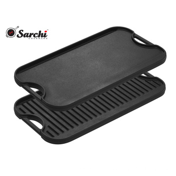 Schwarz Gusseisen Umkehrbarer Grill / Griddle